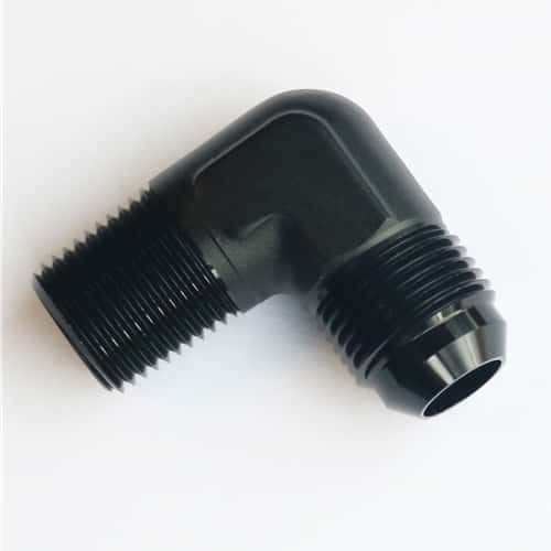 -6AN to 1/4" NPT Male Adapter - 90 Degree