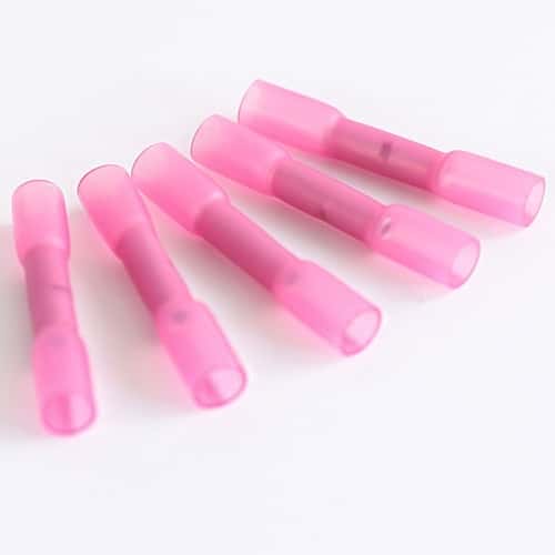 Red (22AWG-18AWG) Heat Shrink Butt Splice Connector - 10 Pack (Click for Other Quantities)