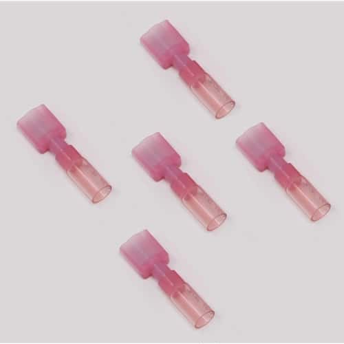 Red (22AWG-18AWG) Heat Shrink .250" Quick Disconnect - Female - 10 Pack (Click for Other Quantities)